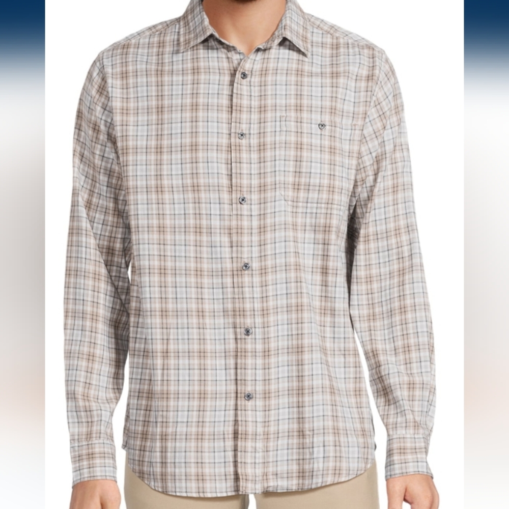 George Men's Brushed Poplin Button Up Shirt W/ Long Sleeves NWT   Various Sizes